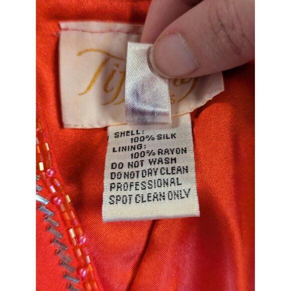 Pink Beaded Silk Gown With Spaghetti Straps & Sparkling Design Size 10 - Picture 11 of 11